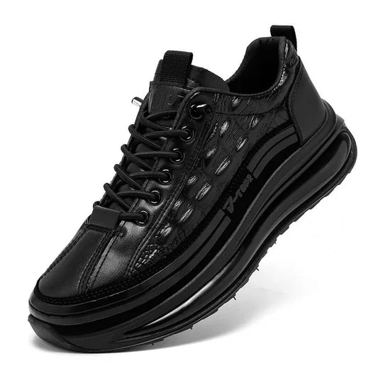 Tenis Masculino Estilo Piel de Cocodrilo + Reloj de Regalo